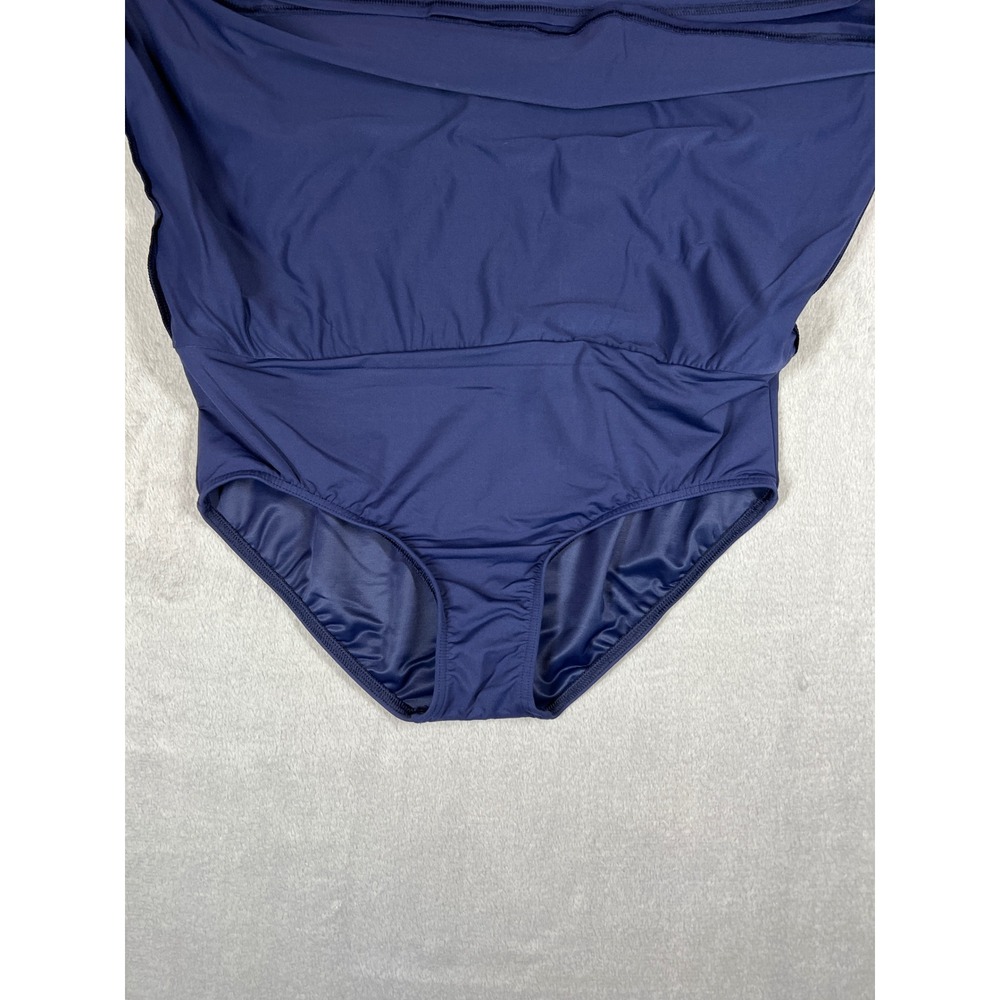 Lands End Womens Navy Blue Solid Swim Skirt with Brief Bottom Size 12 - Picture 6 of 7